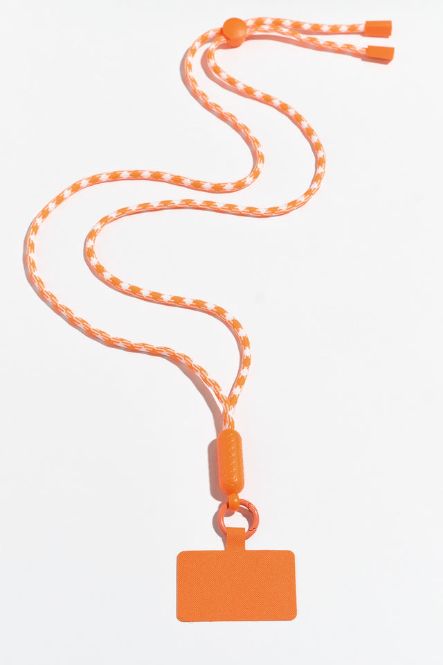 Popy Orange Stripe Phone Lanyard