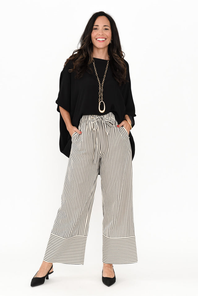 Portia Black Stripe Drawstring Pants banner image