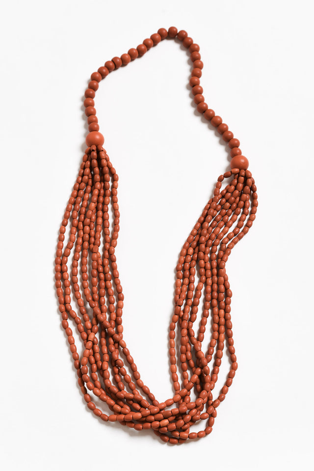 Pria Burnt Orange Beaded Necklace