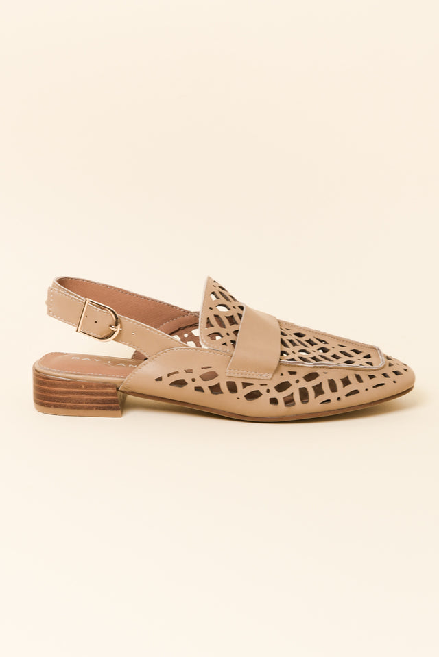 Prima Taupe Leather Slingback Loafer