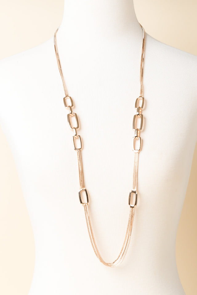 Protara Gold Rectangle Chain Necklace
