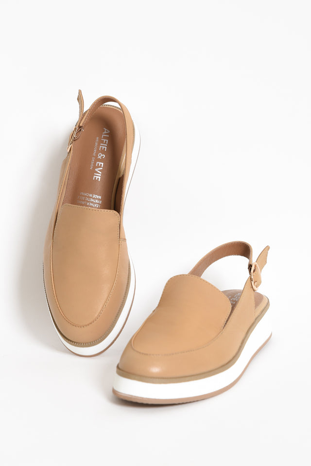 Quake Camel Leather Slingback Loafer