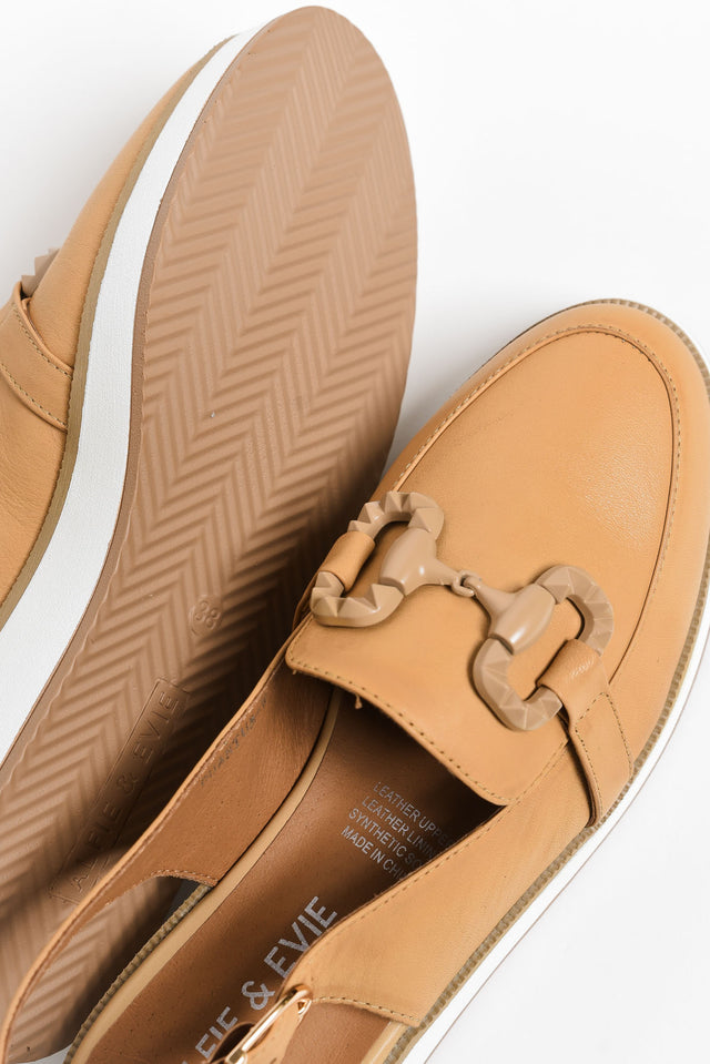 Quantum Camel Leather Slingback Loafer