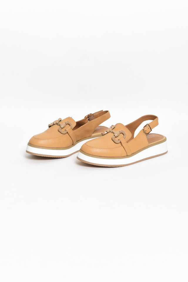 Quantum Camel Leather Slingback Loafer