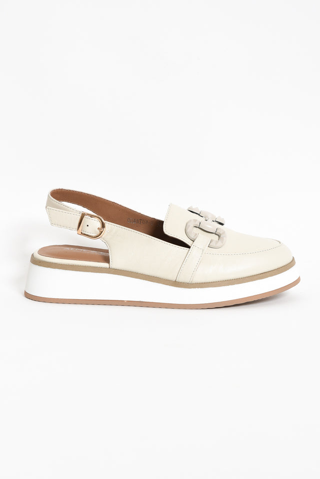 Quantum Cream Leather Slingback Loafer