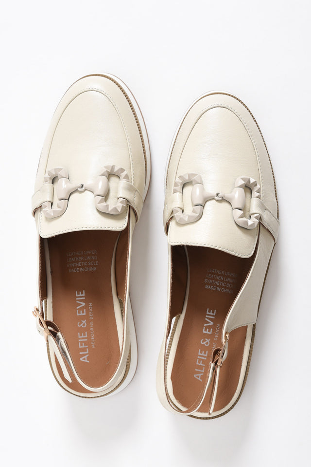 Quantum Cream Leather Slingback Loafer