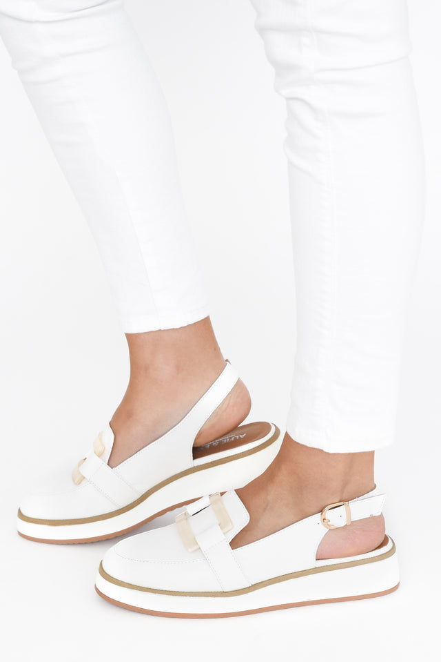 Quavo White Leather Slingback Loafer image 2