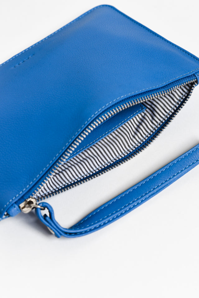 Queens Azure Blue Leather Clutch image 3