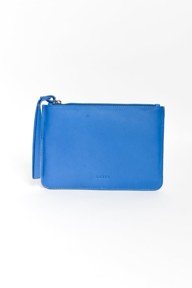 Queens Azure Blue Leather Clutch