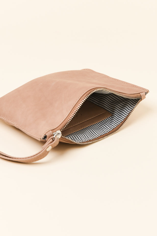 Queens Camel Leather Clutch image 3