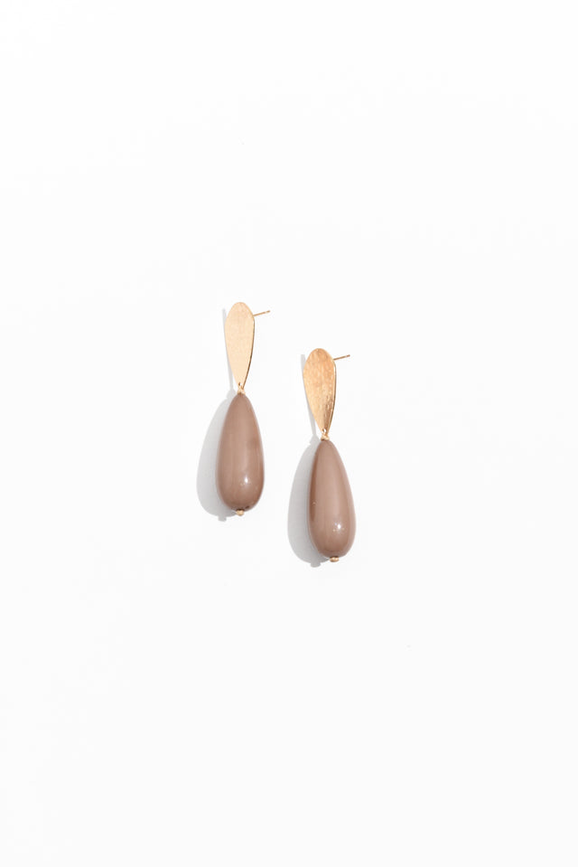 Quinlan Mocha Teardrop Earrings