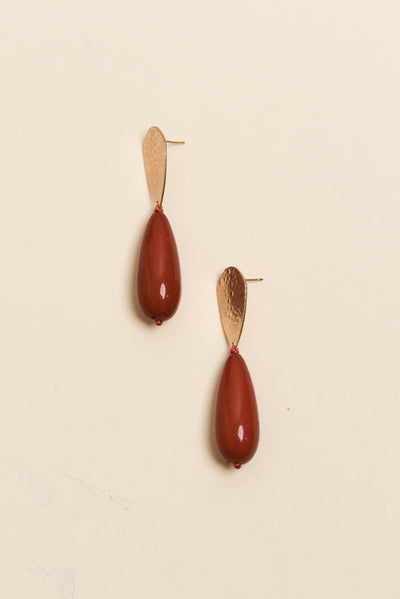 Quinlan Red Teardrop Earrings