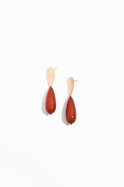 Quinlan Red Teardrop Earrings