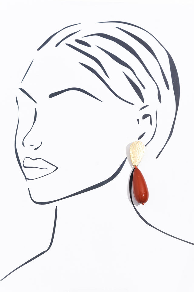 Quinlan Red Teardrop Earrings