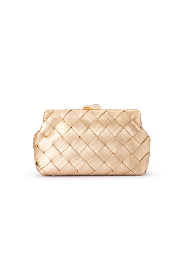 Quinn Gold Woven Clutch