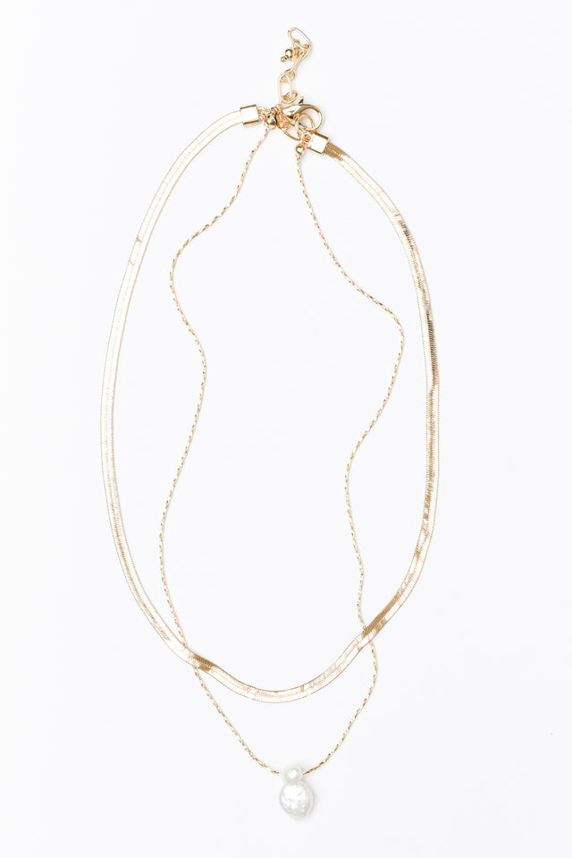 Quinton Gold Pearl Layered Necklace