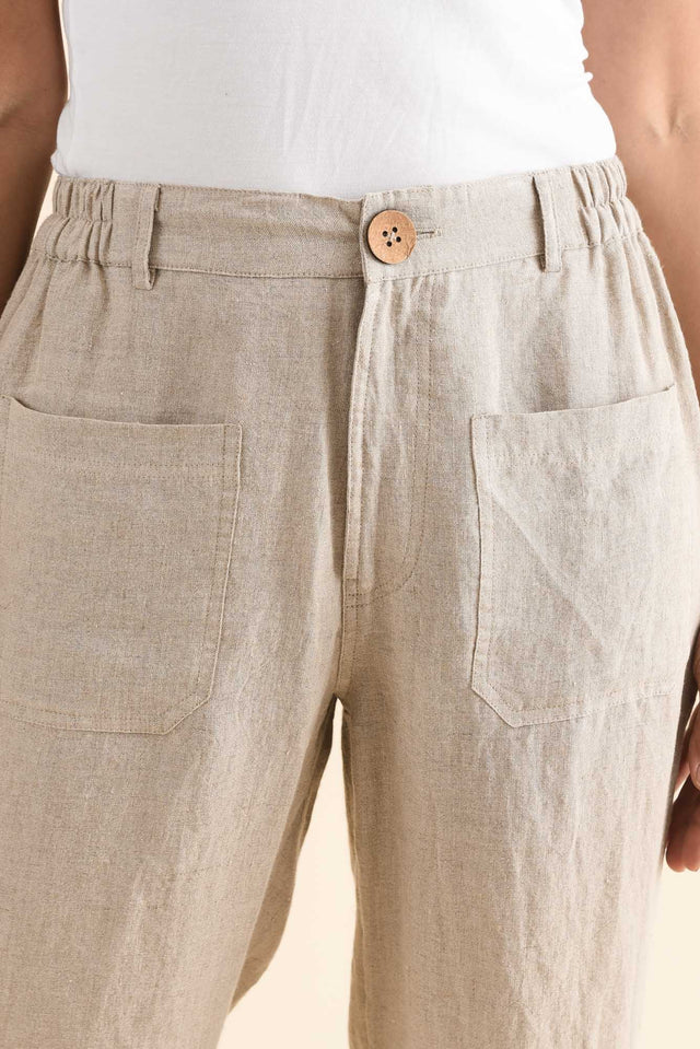 Ralph Natural Linen Pocket Pants,Detail,Brunette model,alt text|model:Cara image 5
