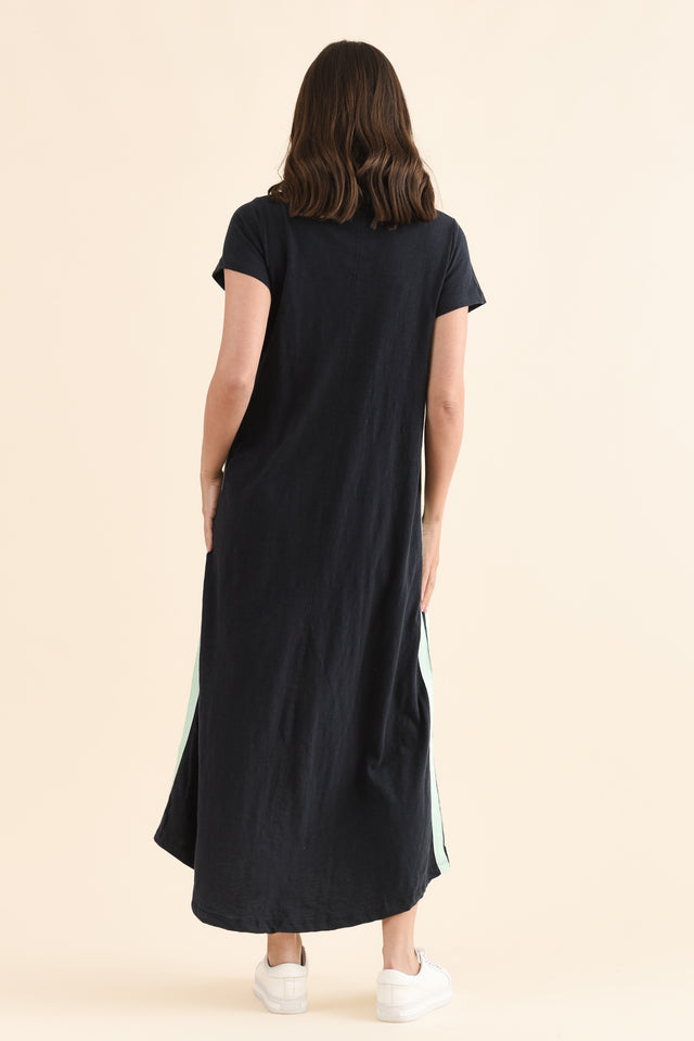 Recovery Mint Trim Cotton Dress,Back,Brunette model,alt text|model:MJ image 4