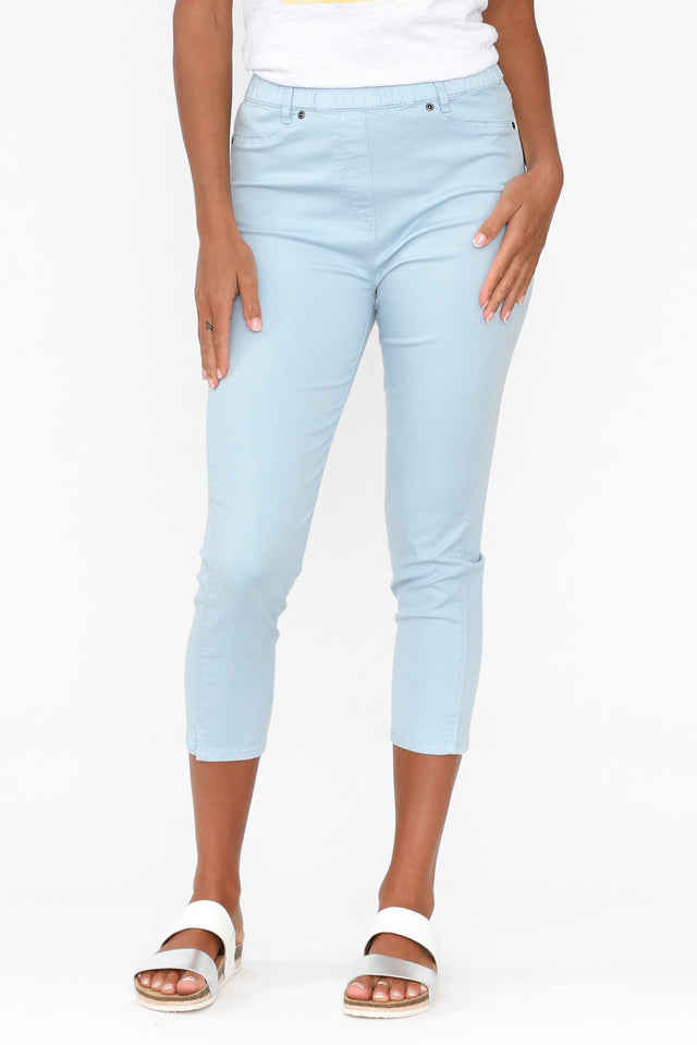 Reed Blue Stretch Cotton Capri Pants