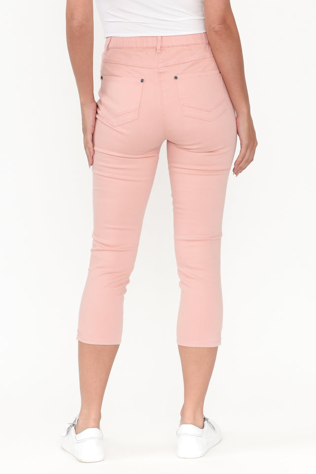 Reed Pink Stretch Cotton Capri Pants