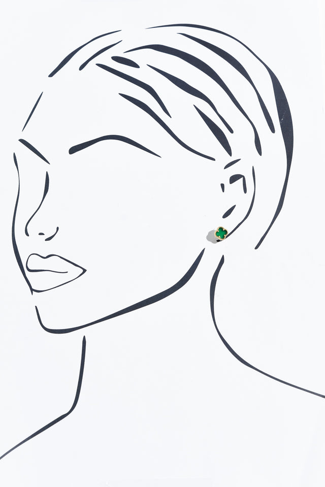 Reign Jade Stone Stud Earrings