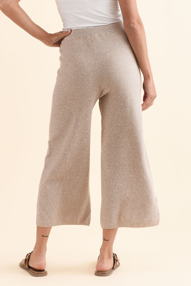 Reina Taupe Cotton Drawstring Pants,Back,Brunette model,alt text|model:Brontie image 4