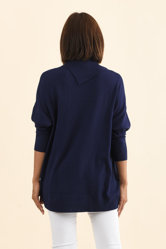 Renfrey Navy Knit Jumper,Brunette model,alt text|model:Cara image 5