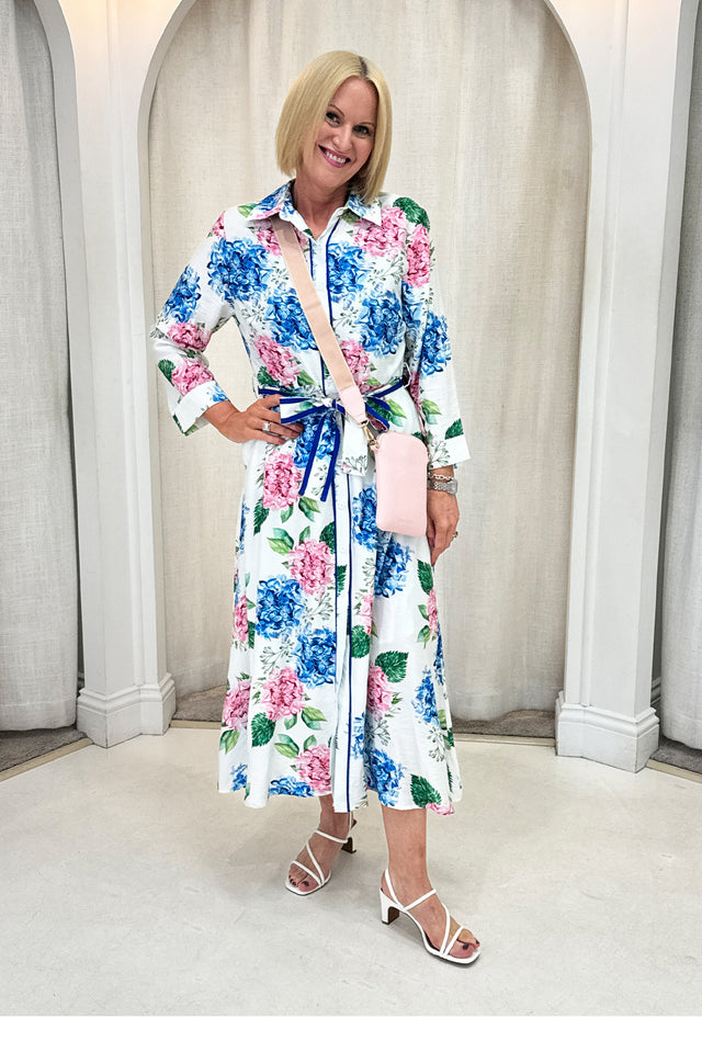 Taylah White Flower Linen Cotton Dress image 8