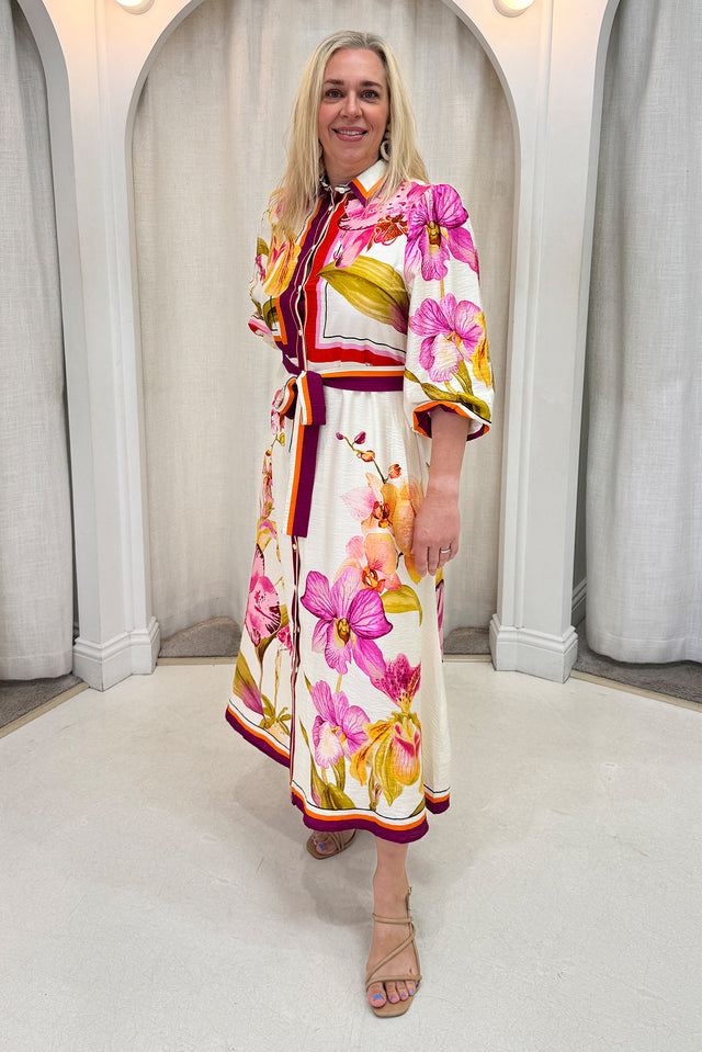 Blythe Cream Floral Shirt Dress