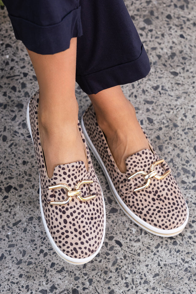 Nature Brown Leopard Platform Loafer