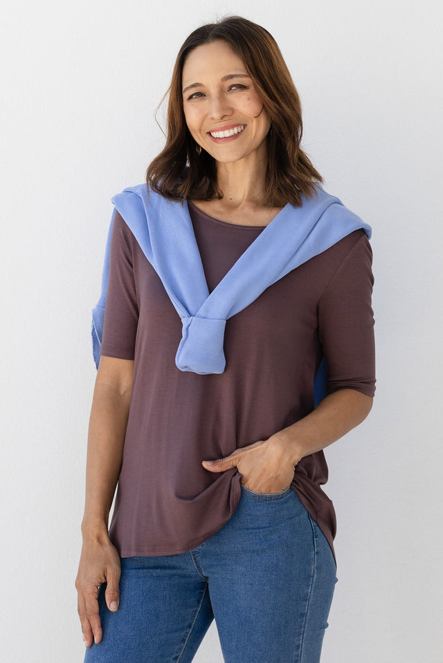 Maya Brown Half Sleeve Tee,Lifestyle