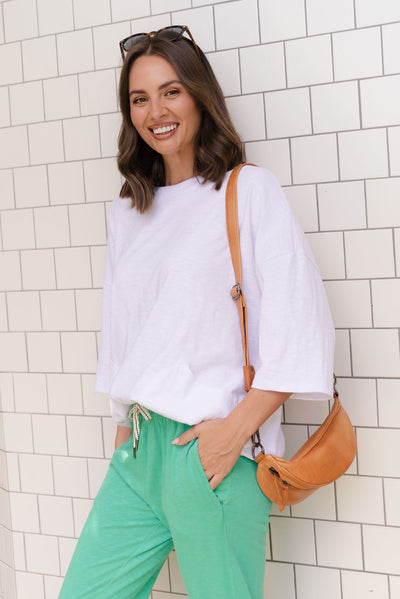 Mazie White Cotton Sweat