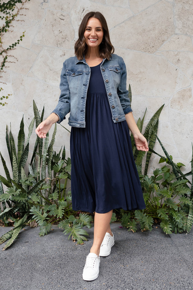 Dalton Navy Crescent Dress