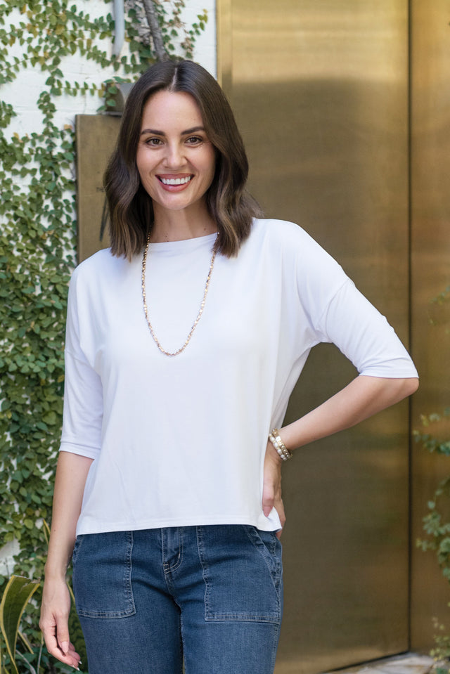 Camila White Bamboo Top