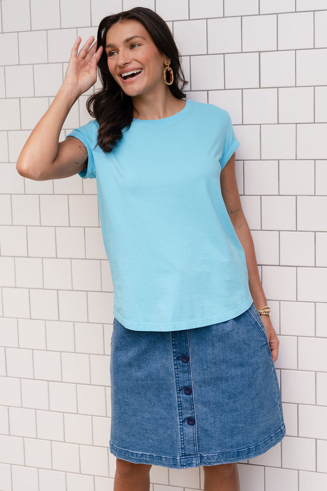 Manly Blue Cotton Tee