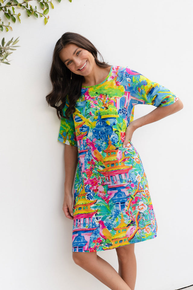 Mio Blue Garden Pocket Dress