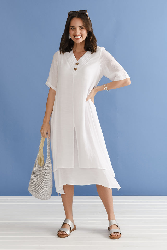 Nala White Layers Dress,the-art-of-cruise-packing