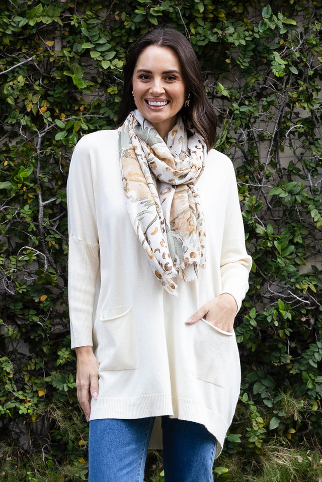 Helsinki Cream Knit Pocket Jumper