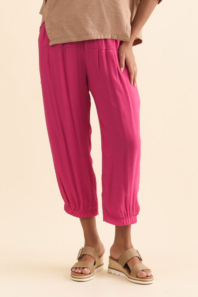 Harden Hot Pink Cotton Blend Pants