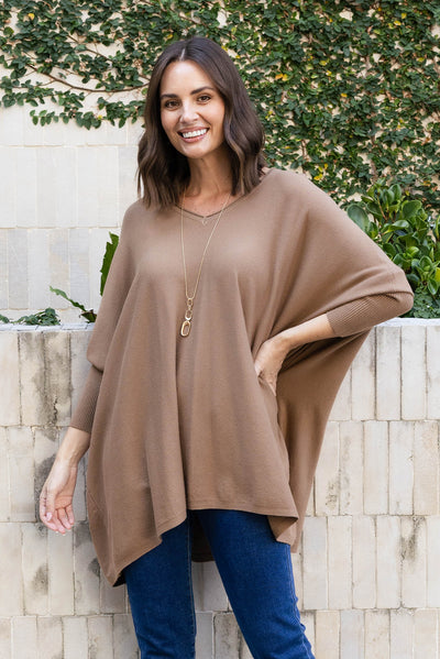Nastia Mocha Wool Blend Jumper