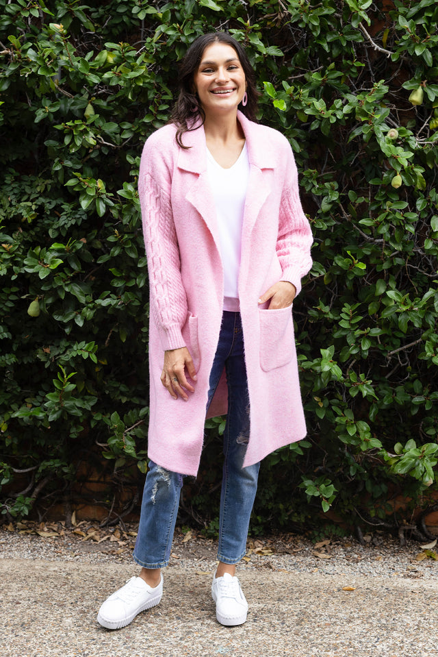 Kayleigh Pink Knit Coatigan