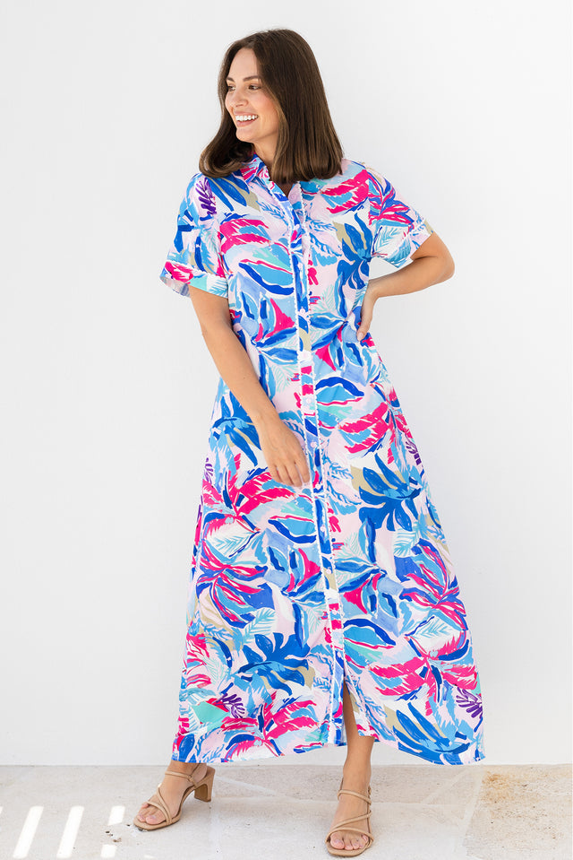 Jossalyn Indigo Leaf Tie Dress image 1