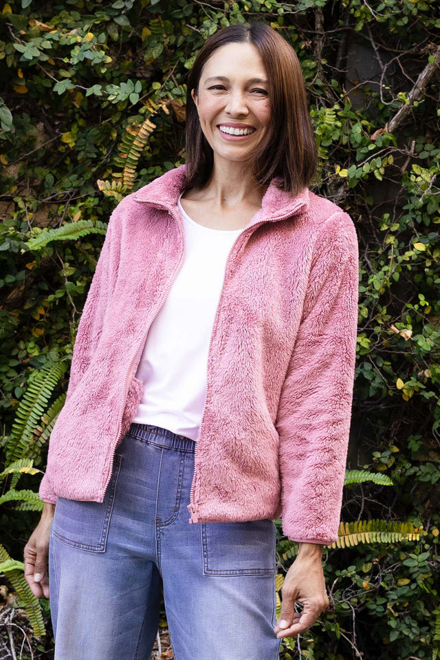 Ackerley Pink Faux Fur Jacket
