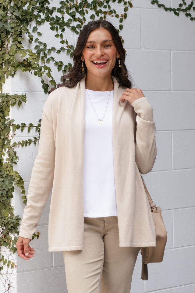 Primrose Natural Cotton Drape Cardigan