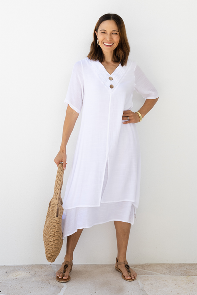 Nala White Layers Dress