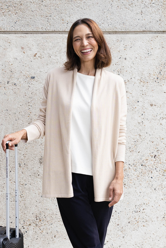 Primrose Natural Cotton Drape Cardigan