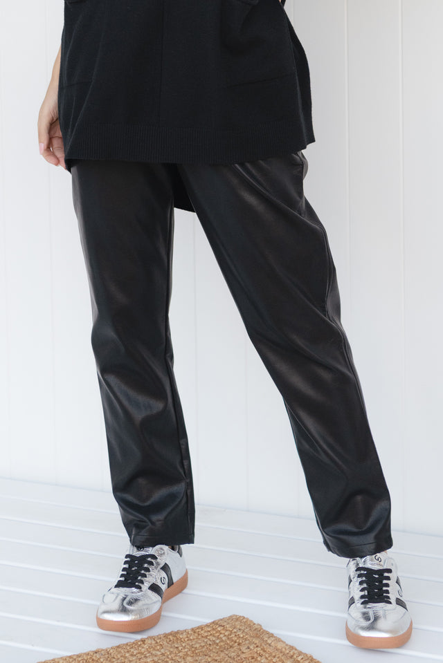 Poppy Black Faux Leather Pants