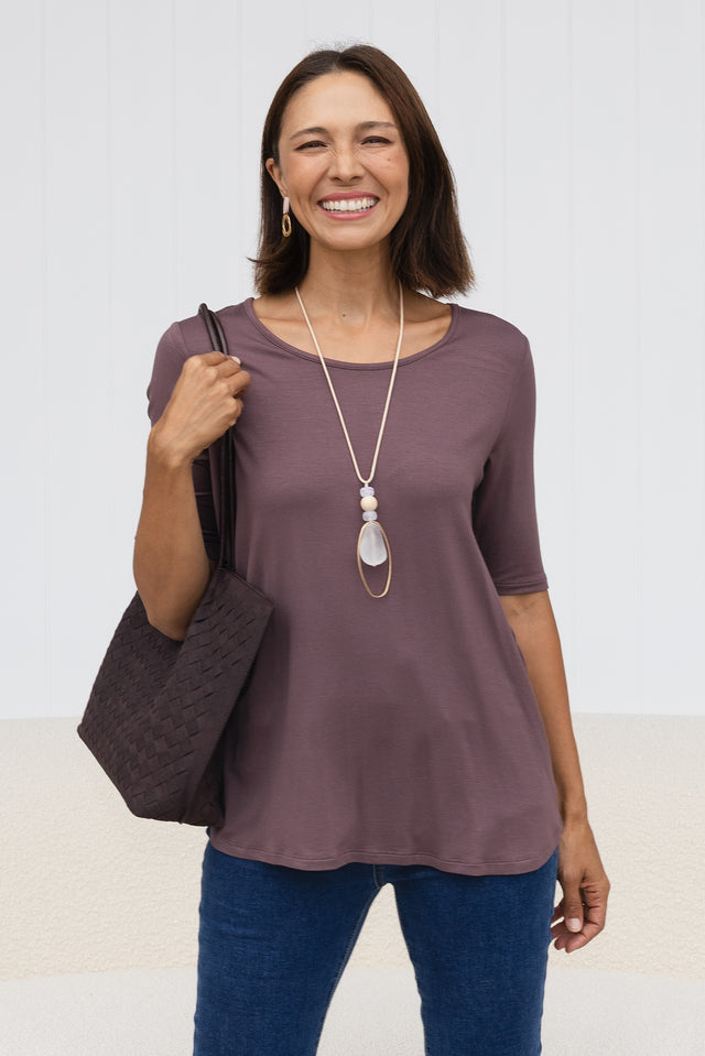 Maya Brown Half Sleeve Tee