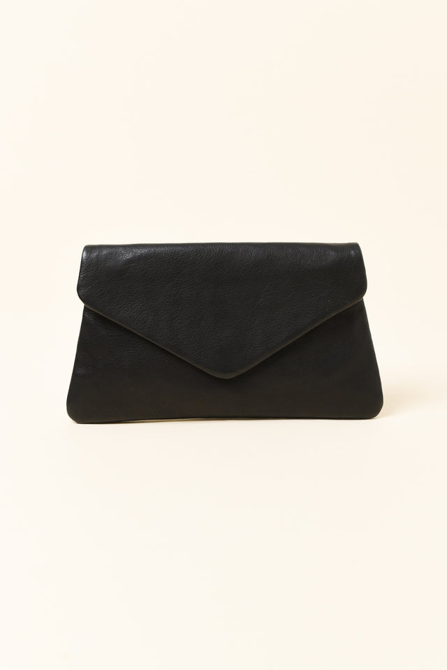 Riley Charcoal Leather Clutch