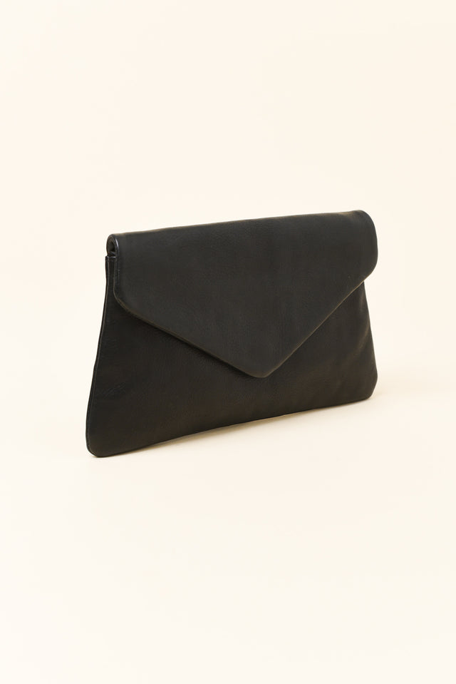 Riley Charcoal Leather Clutch